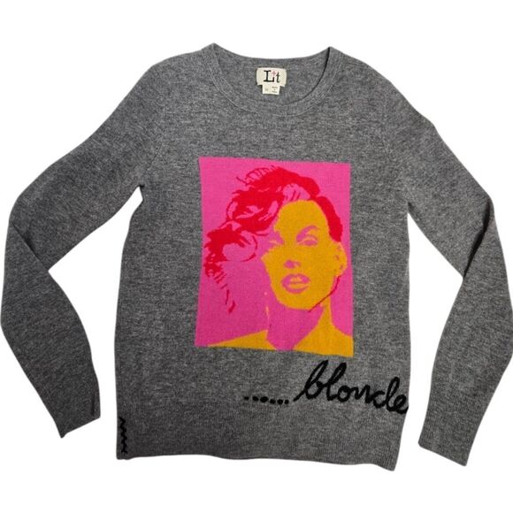 LABEL + THREAD gray cashmere wool blend Monroe crew neck sweater XS - Picture 3 of 10